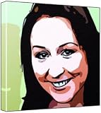 Amanda Jane Fleming - Pop Art Print (Comic Effect) 30 x 30 x 2 cm Medium Square Deep Box Canvas