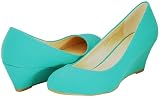 Bamboo Elias-01 Sea Green Women Wedge Pumps