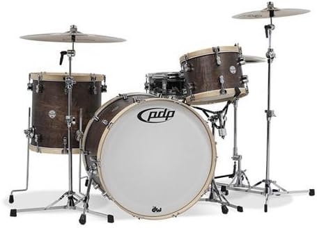 Pacific by DW 3-Piece Concept Maple Classic Shell Kit in Natural w/ Tobacco Hoops, 24" Bass Drum