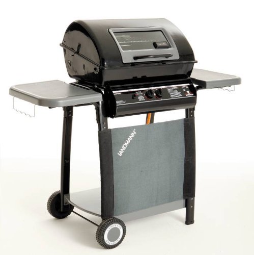 LAVASTEIN-GASGRILL 7kW schwarz/graue Ablageflächen Landmann