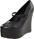 Ellie Shoes Women's 475-Wedge Pump,Black Polyurethane,5 M US