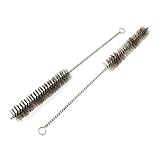 uxcell スチールワイヤーチューブブラシ　鋼線管ブラシ　鋼チューブブラシ　直径25mm　シルバー　2個入　セット