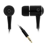 GTMax High Qulity Stereo Metal Soft Gel Headset Earbud 3.5mm - Black for Amazon Kindle 2, kindle DX E-Book Reader