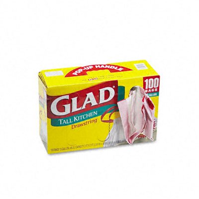 Glad Tall Kitchen Bags with Drawstrings, 13 Gallon 100 bags