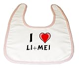 Baby Bib with I Love Li+mei (first name/surname/nickname) by Shopzeus