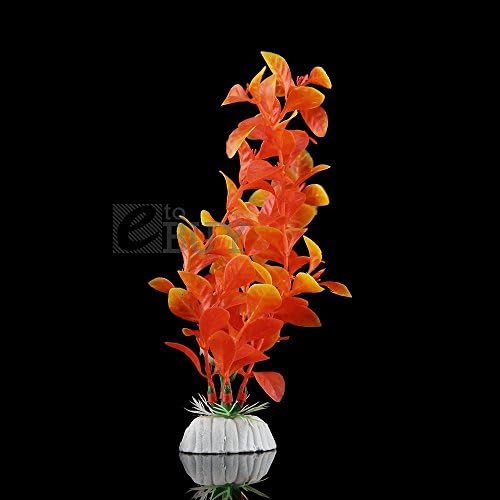 New Artificial Water Plants for Fish Tank Aquarium Plastic Decoration Ornament Orange set032