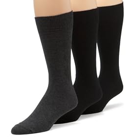IZOD Mens Diamond, Heather and Flat Knit Dress Sock 3-Pack