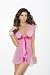 Women's Deep V-Neck Polka Dot Babydoll With Matching G-String