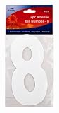 from PinkWebShop White Self Adhesive Wheelie Bin Numbers 17cm 2/Pk - 8 (WS518) Wheelie Bin / Dust bin / Dustbin Number Stickers