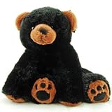 Super Soft & Floppy Stuffed Black Bear Plush Toy with Weighted Feet - Stands up 11"