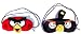 Angry Birds Plush Costume Sleep Mask 2 Pcs. Set Red Bird & Bomb Black Bird / Officially Licensed Product By Rovio