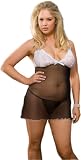 Plus Size Sheer Chemise Babydoll Lingerie Set
