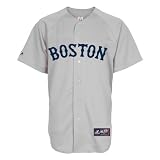 MLB Men's Boston Red Sox Carl Crawford Road Gray Short Sleeve 6 Button Synthetic Replica Baseball Jersey Spring 2012  (Road Gray, Large)