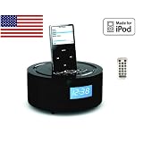OT1060 Audio System Alarm Clock FM Radio for All Generation iPod w remote control black color Electronics clock radio