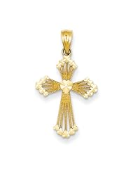 14k Yellow Gold Passion Cross Pendant. Metal Wt- 0.66g