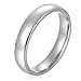 Stainless Steel Womens Mens Plain Wedding Band Ring Polished Charm 4mm Size 6-13