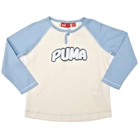 Puma Infants Long Sleeve T-Shirt (18 - 24 Months, Whisper White/ Powder Blue)