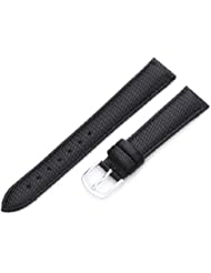 Hadley-Roma Womens LSL725RA 160 16-mm Black Java Lizard Grain Watch Strap