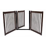 Walk Through 3 Panel Free Standing Pet Gate - Mahogany