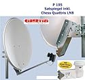 P195 Gibertini Sat Spiegel OPL 85 85 cm grau inkl. Chess Quattris LNB
