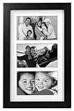 Malden Linear Wood Matted 5x7 Collage Black Picture Frame