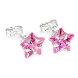 SilberDream earring star Cirkonia pink 925 Sterling Silver SDO513P