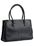 Tods Black Leather Large Tote Handbag
