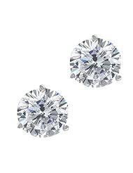 1.60 Ct Round H/I SI1-SI2 Diamond 18K White Gold Stud Earrings