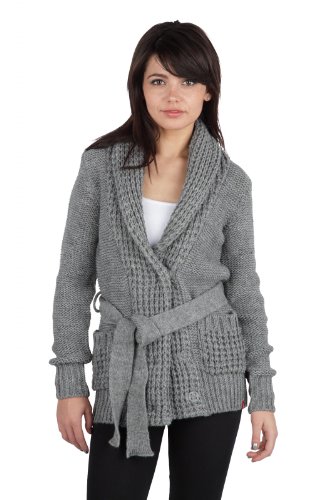 edc by ESPRIT Damen Strickjacke 101CC1I026, Gr. 38 (M), Grau (dark granit 012) Preisvergleich