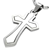Image of Urban Male Men's Stainless Steel Cross & Chain