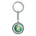 Free Bear Hugs Funny Humor Spinning Round Chrome Plated Metal Keychain Key Chain Ring