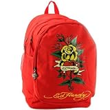 Ed Hardy Bruce Flower Heart Backpack - Red