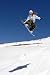 Snowboarder in Air over Snow with Tip up Grabbing Board - 24H x 16W - Peel and Stick Wall Decal by Wallmonkeys