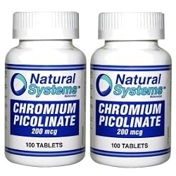 Natural Systems 2 PACK Chromium Picolinate 200 mcg 2x100 tablets Fat Burner