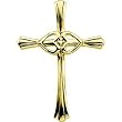 14K Yellow Gold Diamond Cross Pendant