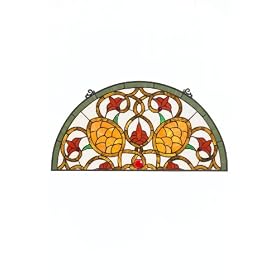 Interlaced Half-round Tiffany-style Art Glass