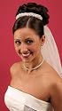 Pretty Pearl Headband: Combination of Varied Sized, Natural Luster White Faux Pearls With Sparkling Austrian Crystal Beads