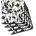 Halloween Black Cats on White - Set Of 4 Coasters - Soft