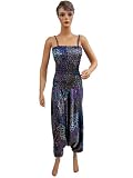 Multi Color Blues Womens Trousers Harem Crop Dress Pants in Satin 48