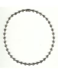 Silverflake -Flower Marcasite Necklace