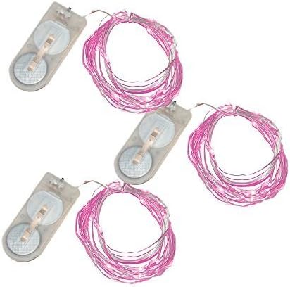 Battery Operated Mini Light Strings- Pink- 3 Sets by JH Specialties Inc