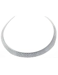 925 Sterling Silver omega Women Necklace - 17.1 inch, 22 Grams