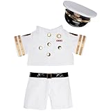 Build a Bear Workshop White & Gold Military Uniform 3 pc.