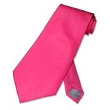 100% Silk Solid Deep PINK / Magenta Neck Tie. Mens NeckTie.