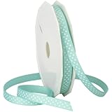 Morex Swiss Dot Grosgrain Ribbon, 3/8-Inch by 20-Yard Spool, Aqua