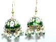 2 Green Kundan Lakh Hand Made Earring Bellydance India