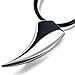 Men's Stainless Steel Pendant Necklace Silver Sharp Spear Wolf Teeth Polished -with 20 inch Cord