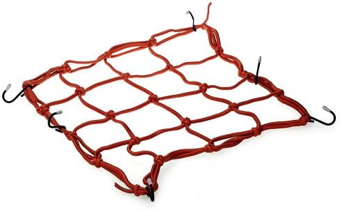 CARCHET® Motorbike Motorcycle 6 Hooks Hold Down Helmet Cargo Luggage Mesh Net Holder Red