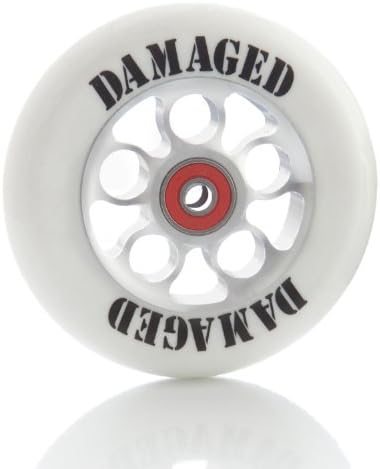 Damaged Pro Flower Style Alloy Core Stunt Scooter Wheel - Silver, 110mm