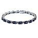 Sterling Silver Sapphire and Diamond Bracelet, 8"